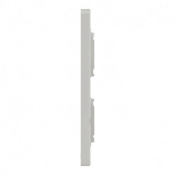 Unica - support fixation +plaque finition boîte concent 2 rang 8 mod - Blanc ant