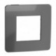 Unica Studio Métal - plaque - Black aluminium liseré Anthracite - 1, 2, 3 ou 4 postes