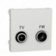 Unica - prise TV + FM - individuel - 2 mod - Blanc - méca seul