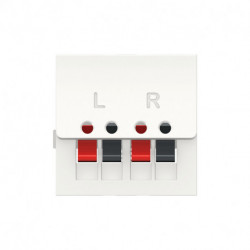 Unica - prise haut-parleur 2 sorties rouge + noir - 2 mod - Blanc - méca seul