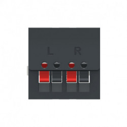 Unica - prise haut-parleur 2 sorties rouge + noir - 2 mod - Anthraci - méca seul