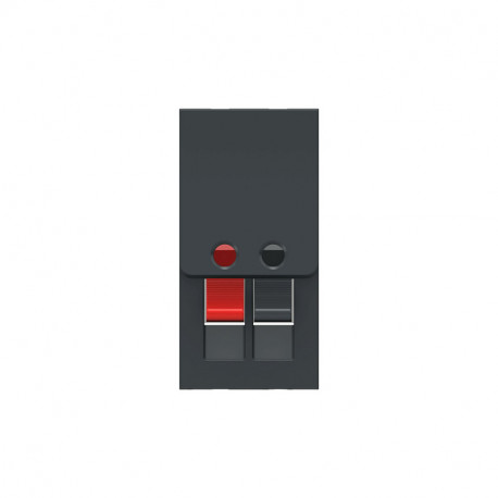 Unica - prise haut-parleur 1 sortie rouge + noir - 1 mod - Anthracit - méca seul