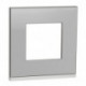 Unica Pure - plaque de finition - Aluminium liseré Blanc - 1, 2, 3 ou 4 postes