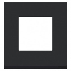 Unica Pure - plaque de finition - Gomme noire - 1, 2, 3 ou 4 postes