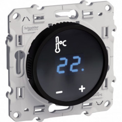Thermostat Schneider Electric Odace fil pilote a ecran Tactile Noir 