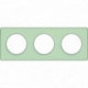 Plaque Translucide Vert 3 Postes entraxe 71 Schneider Electric Odace Touch Matière avec liseré Alu