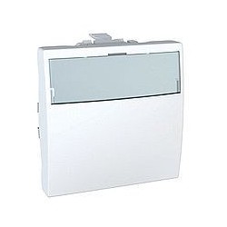 Poussoir porte-étiquette Lumineux LED 10 A bornes à vis 2 Modules - Blanc Schneider Unica
