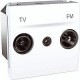 Prise de TV/FM individuel 2 Modules- Blanc Schneider Electric Unica