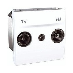 Prise de TV/FM individuel 2 Modules- Blanc Schneider Unica
