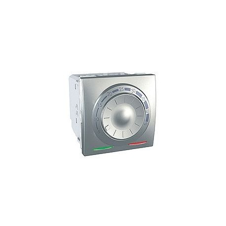 Thermostat pour Plancher Chauffant 10 A 2 modules - Aluminium Schneider Unica