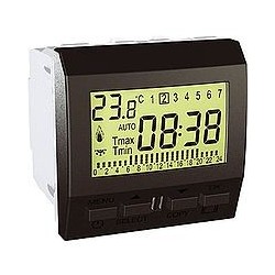 Thermostat Programmable hebdomadaire 2 modules - Graphite Schneider Unica