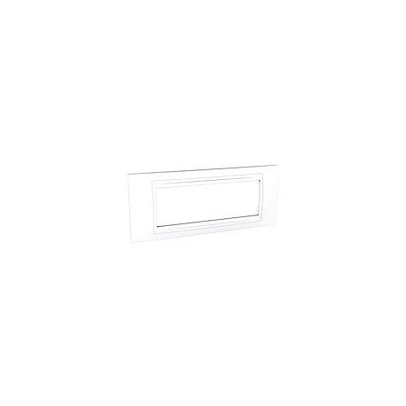Plaque de Finition 1 poste horizontal 6 Modules - Blanc Schneider Unica liseré Blanc Schneider Unica