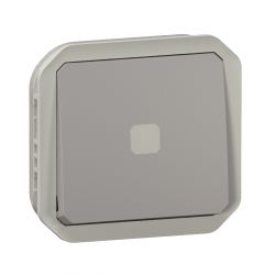 Interrupteur temporisé lumineux Plexo composable gris