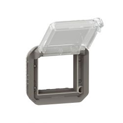 Adaptateur Plexo verrouillable à volet transparent pour Mosaic -compo anthracite