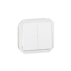 Commande double interrupteur ou poussoir Plexo composable blanc / Legrand
