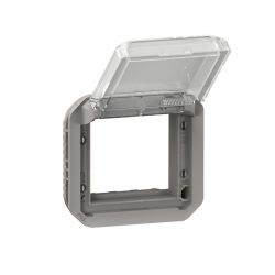 Adaptateur Plexo à volet transparent pour Mosaic - composable gris / Legrand