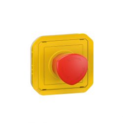 Coup de poing d'urgence déverrouillage 1/4 tour Plexo composable jaune / Legrand
