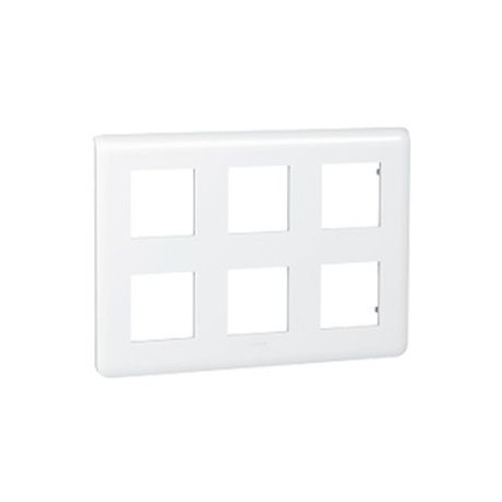 Plaque 2x3x2 modules Legrand Mosaic - blanc 