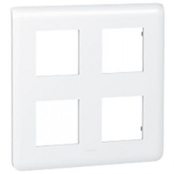 Plaque 2x2x2 modules Legrand Mosaic - blanc 