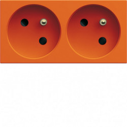 Prise de courant double speciale goulotte gallery 2P+T 16A orange