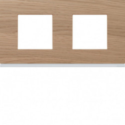 Plaque gallery 2 postes horizontale 71mm matiere oak wood
