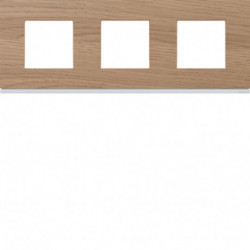 Plaque gallery 3 postes horizontale 71mm matiere oak wood