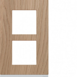 Plaque gallery 2 postes verticale 57mm matiere oak wood