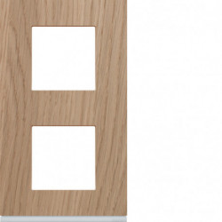 Plaque gallery 2 postes verticale 71mm matiere oak wood