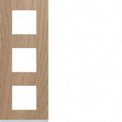 Plaque gallery 3 postes verticale 71mm matiere oak wood