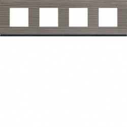 Plaque gallery 4 postes horizontale 71mm matiere grey wood