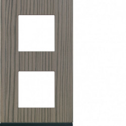Plaque gallery 2 postes verticale 71mm matiere grey wood
