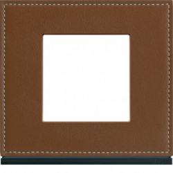 Plaque gallery 1 poste matiere coffee leather