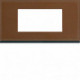 Plaque gallery 4 modules entraxe 71mm matiere coffee leather