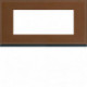 Plaque gallery 5 modules entraxe 71mm matiere coffee leather