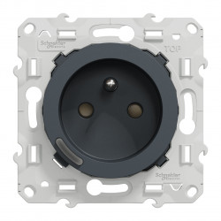 Wiser Odace - Prise 2P+T connectée - 16A - zigbee - Anthracite
