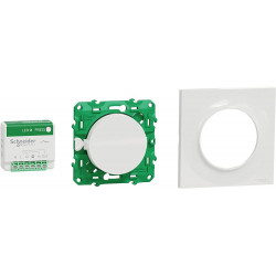 Kit Odace SFSP actionneur micro + Interrupteur + plaque style blanc