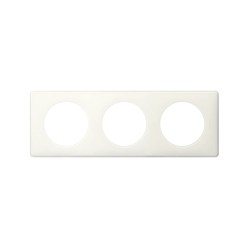 Kit Plaque YESTERDAY GLOSSY 3 Postes BLANC + Support - Legrand