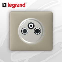 Prise TV-R-Sat simple complete Legrand Celiane Argile Poudré (1 Cable)