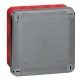 Bte carrée 105x105x55 étanche Plexo gris/rouge - pour presse-étoupe ISO