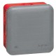 Bte carrée 80x80x45 étanche Plexo gris/rouge - pour presse-étoupe ISO