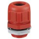Presse-étoupe plastique- IP68- ISO 25- pour boîte Plexo incendie- rouge RAL 3000