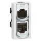 Prise doubleur téléphone/Ethernet RJ 45 - FTP - 9 contacts - 1 mod - LCS²