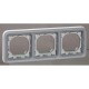 Support plaque - pour encastré Prog Plexo composable gris - 3 postes horiz / Legrand