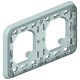 Support plaque - pour encastré Prog Plexo composable gris - 2 postes horiz / Legrand