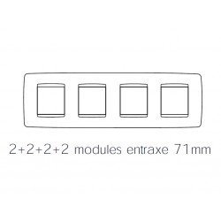 Plaque one 8m 2+2+2+2 horizontal blanc or Gewiss chorus 