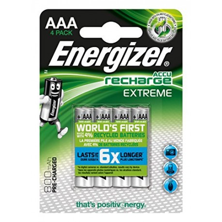 Piles rechargeables AAA 800mAh - NH12 ENERGIZER EXTREME - Lot de 4