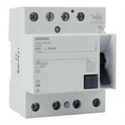 Interrupteur différentiel tétrapolaire Siemens30mA type AC 63A