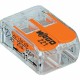 Bornes de raccordement WAGO 2 pôles (100pcs) - transparents orange / 221 Mini