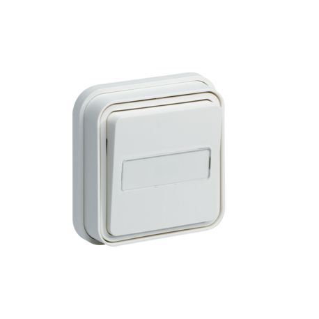 cubyko bouton poussoir porte-étiq 1F encast. blanc
