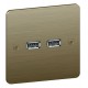 Double chargeur USB Sequence 5 - Bronze / Schneider